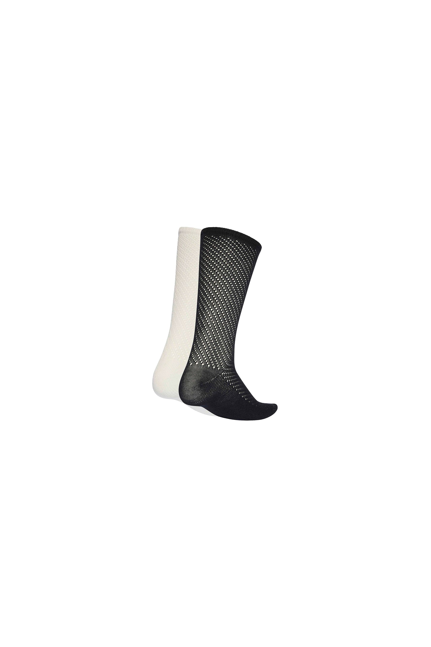 Crochet Crew Socks 2 Pack Off White/Black