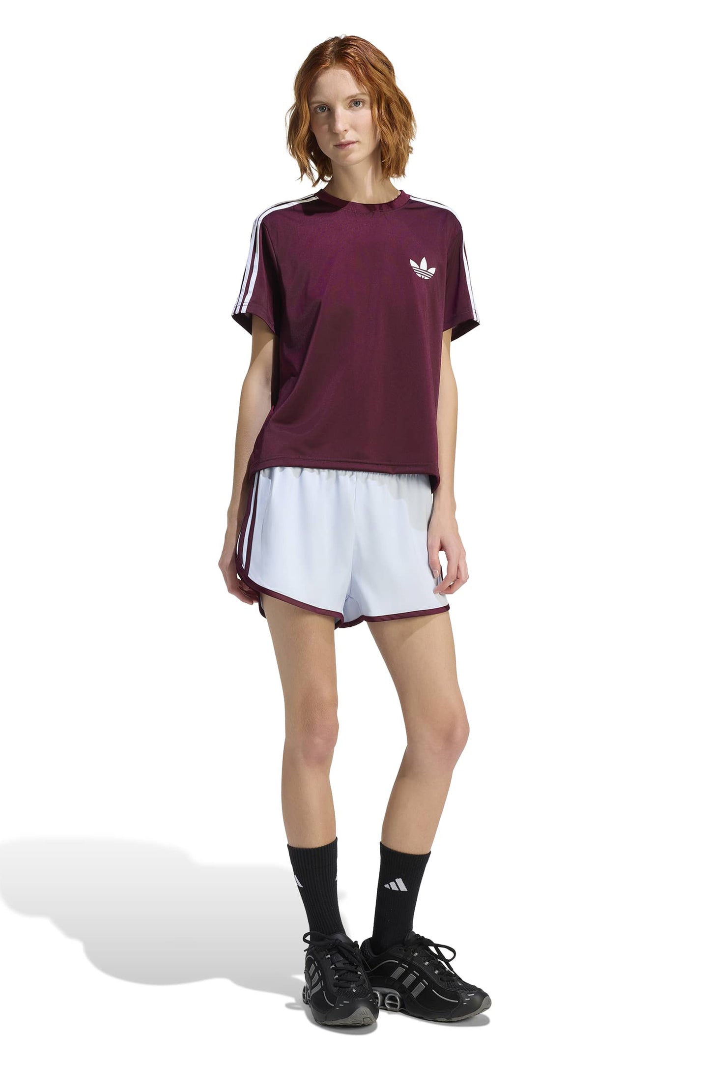 3 Stripes Sprinter Shorts Crew Sky/Maroon