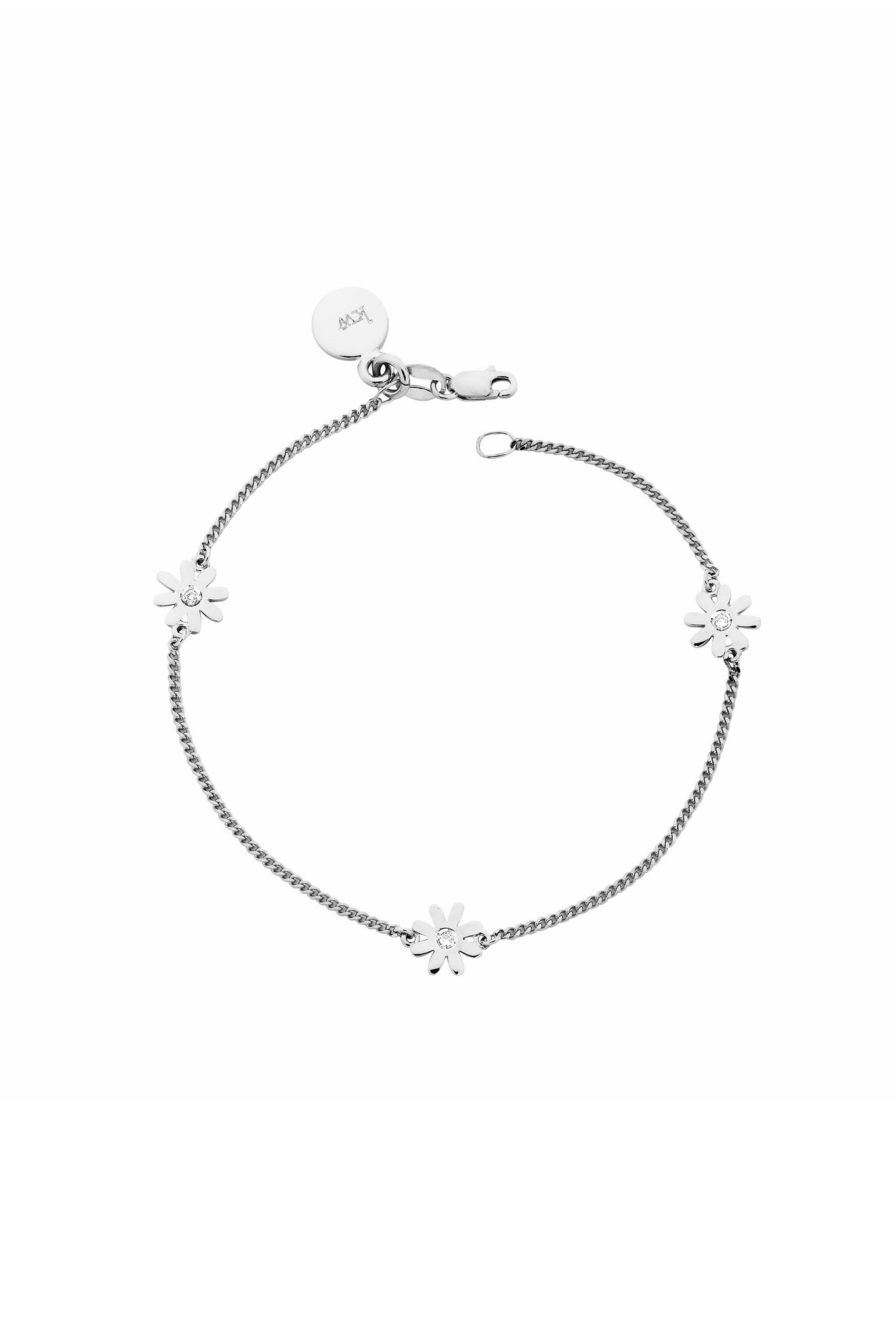 Daisy Bracelet with 3x70pc JK/I1 Diamonds Silver