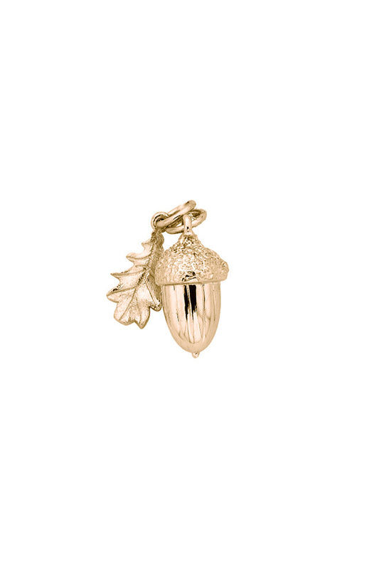 Acorn & Leaf Charm Gold