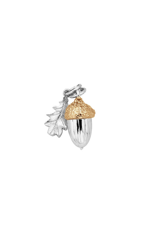 Acorn & Leaf Charm Silver/Gold