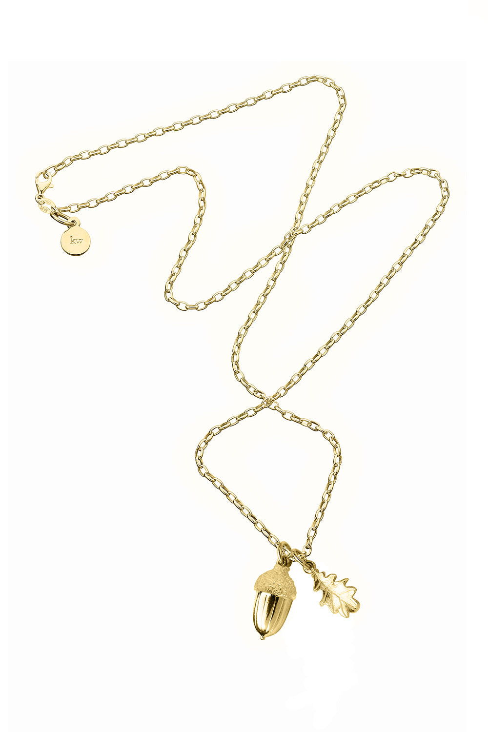 Acorn & Leaf Necklace Gold-Plated