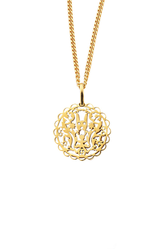 Filigree Rabbit Necklace Gold