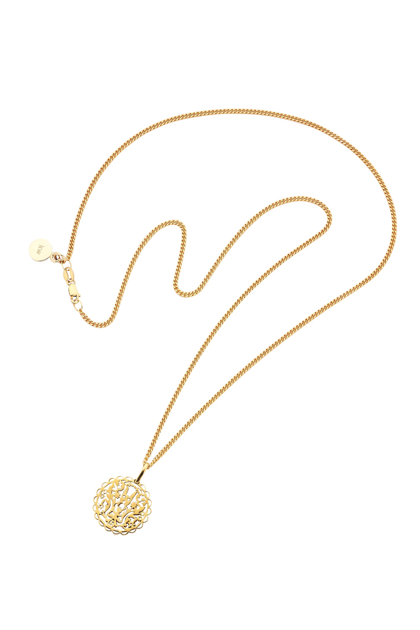 Filigree Rabbit Necklace Gold