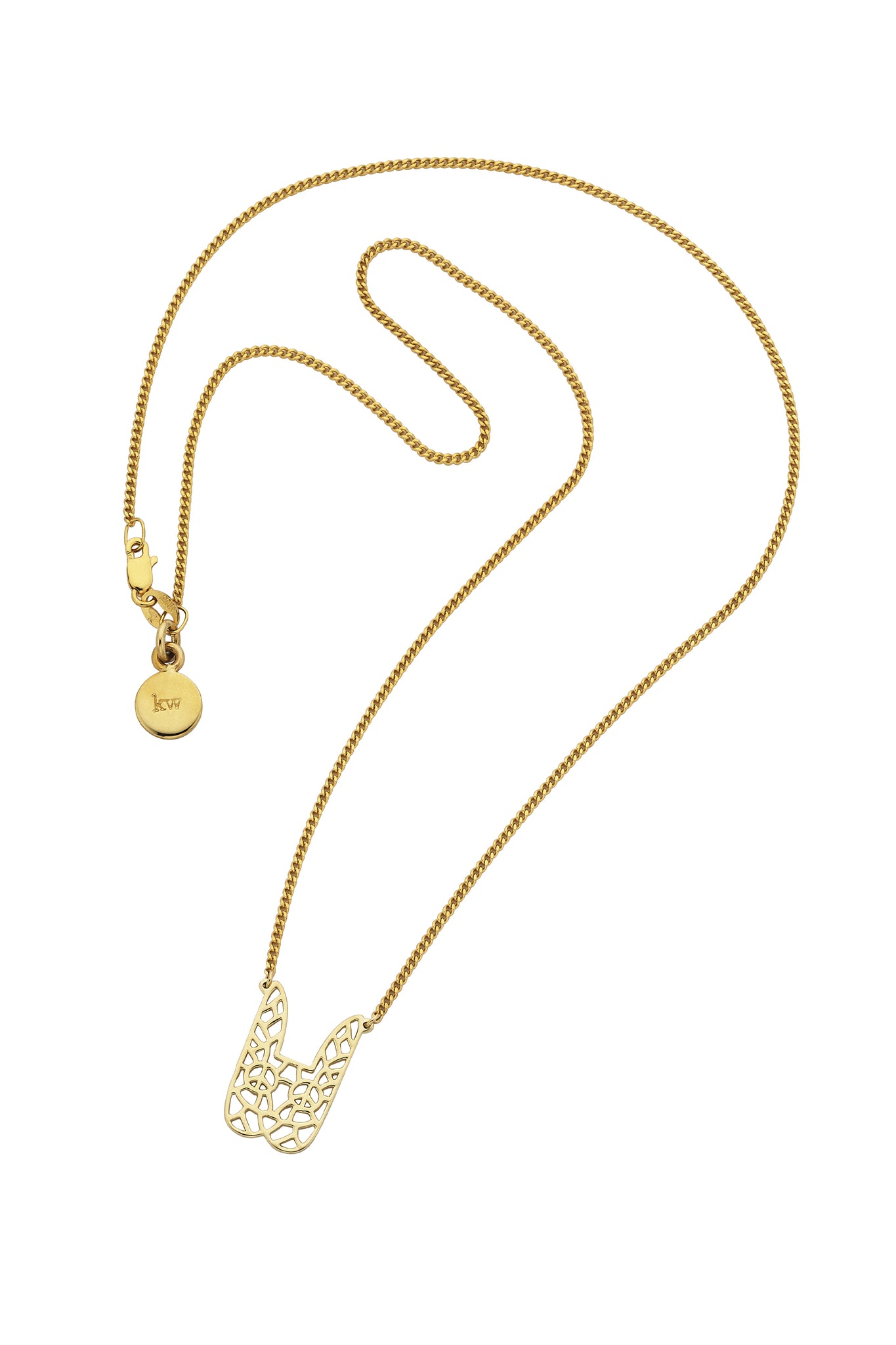 Filigree Bunny Necklace Gold