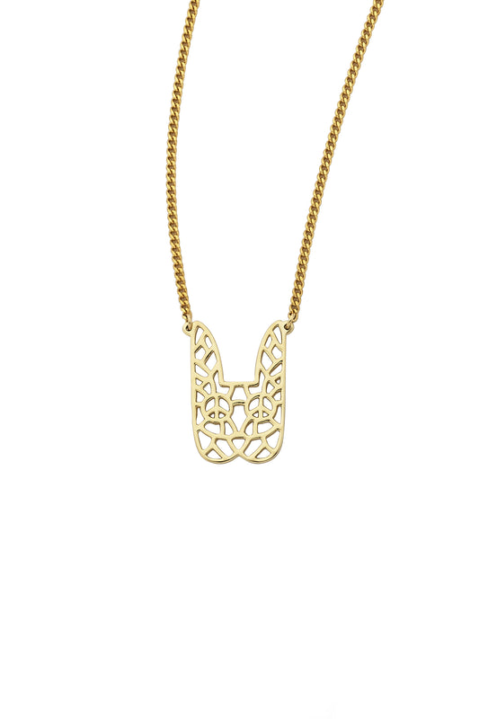 Filigree Bunny Necklace Gold