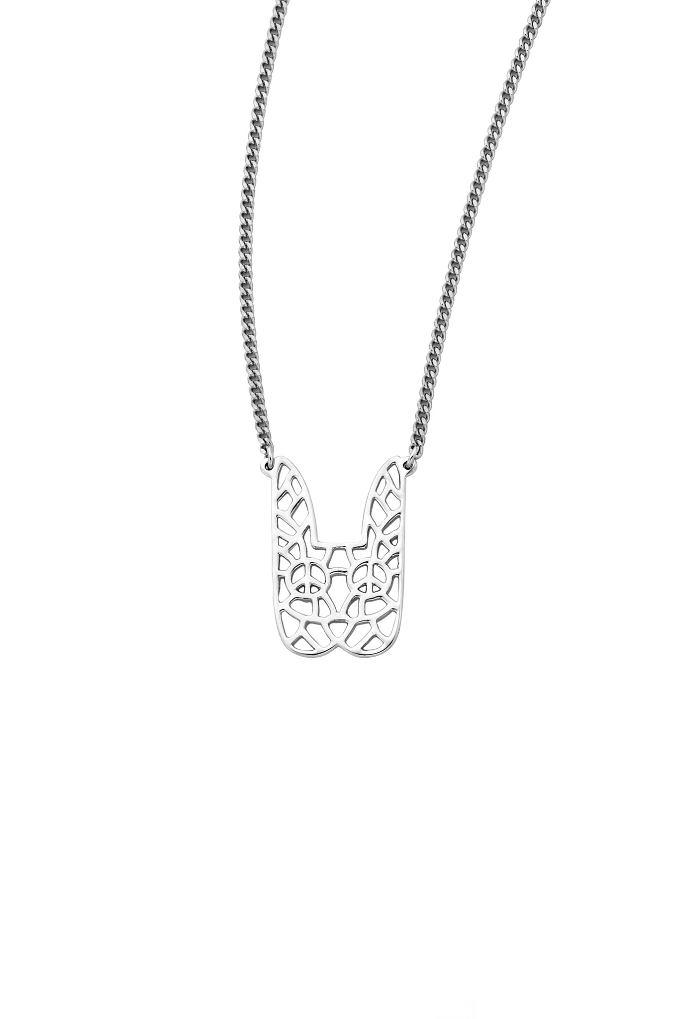Filigree Bunny Necklace Silver