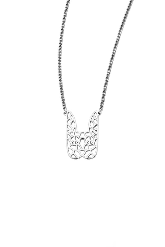 Filigree Bunny Necklace Silver