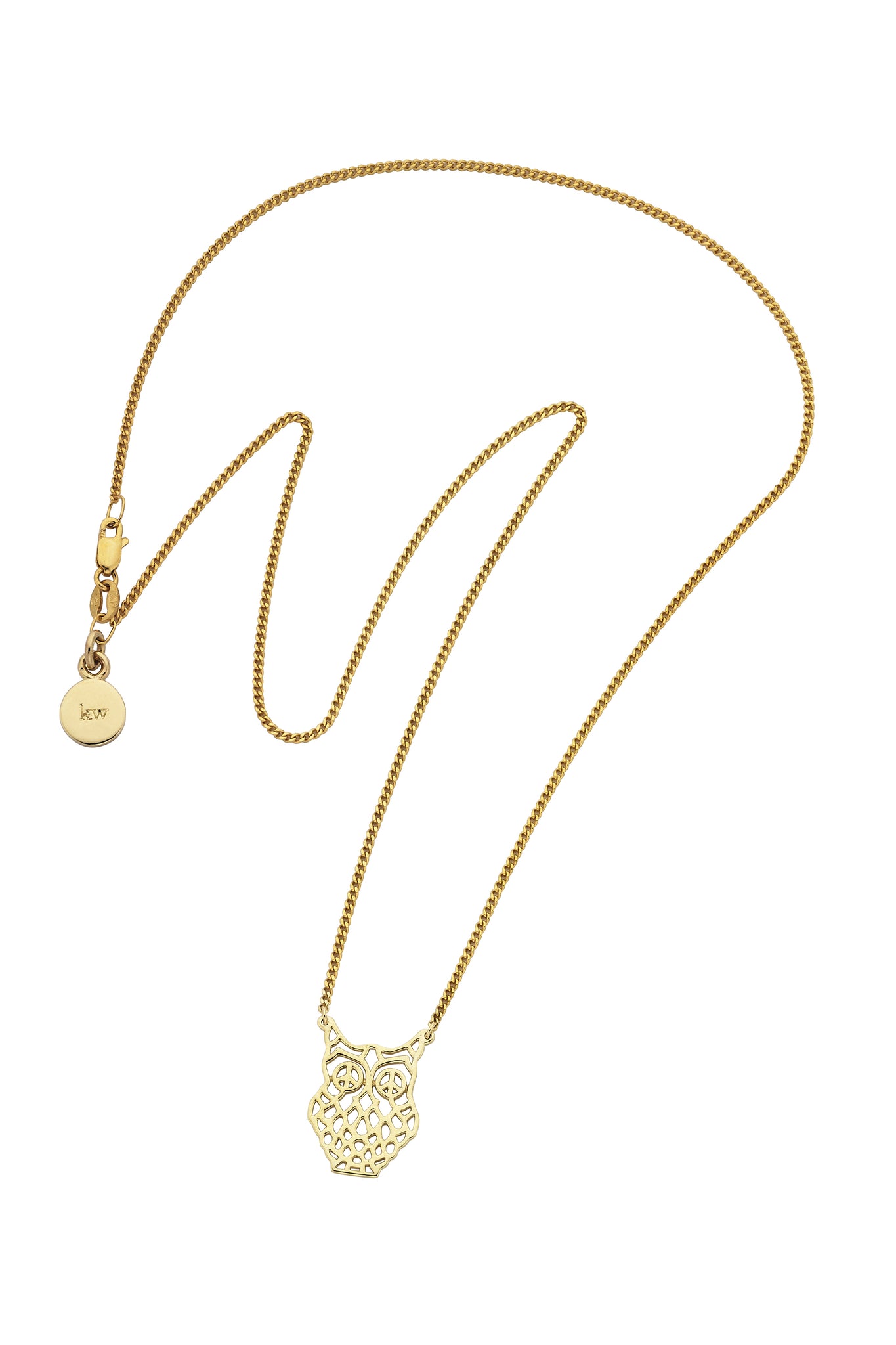 Filigree Owl Necklace Gold