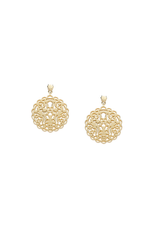 Filigree Rabbit Earrings Gold