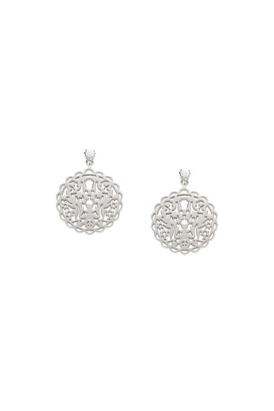 Filigree Rabbit Earrings Silver
