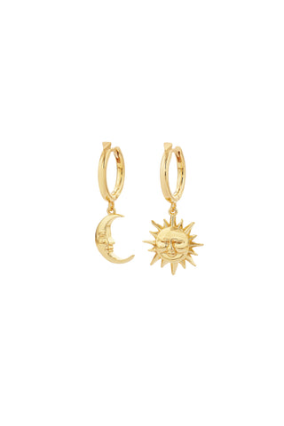 Sun & Moon Hoops Gold