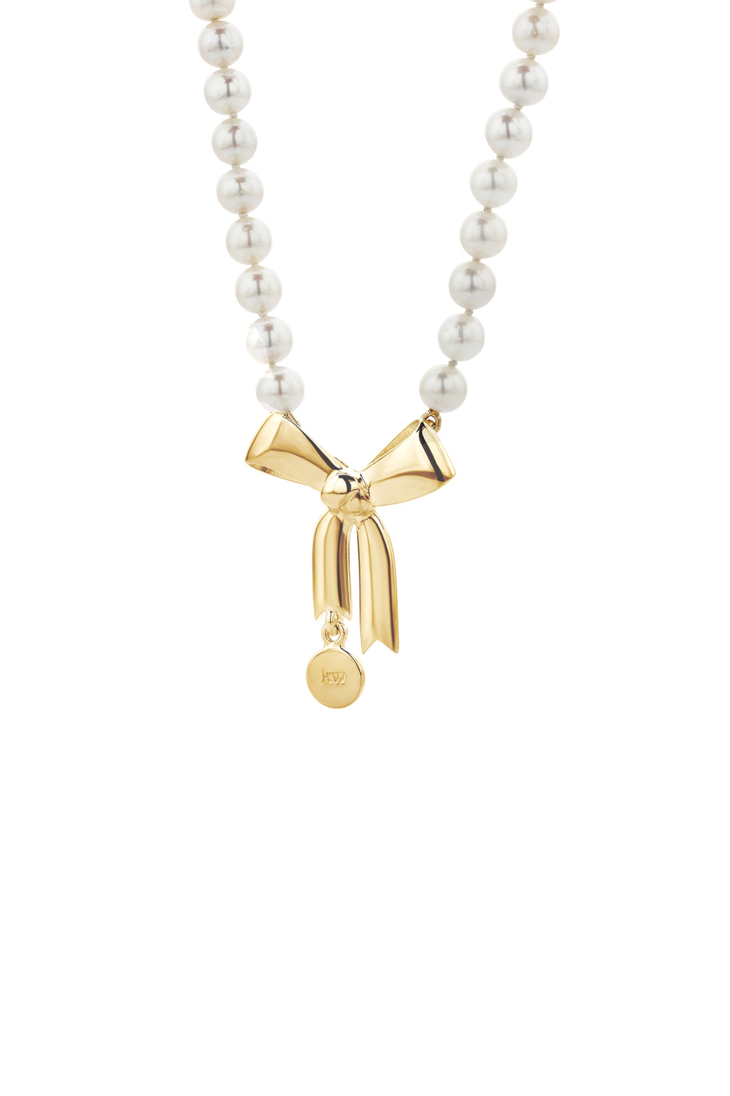 Bow & Pearls Necklace with Freshwater Pearls Gold