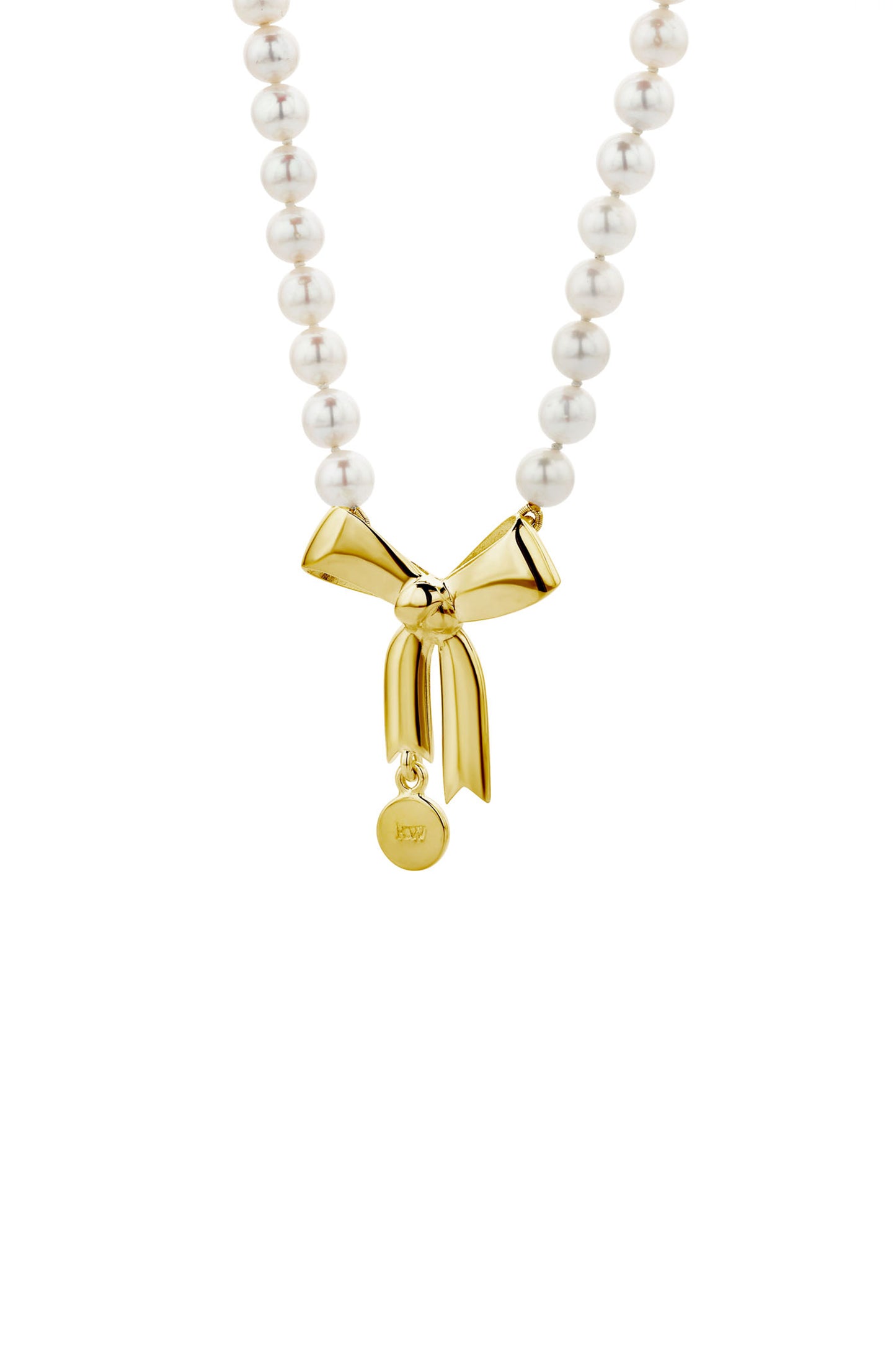 Bow & Pearls Necklace with Freshwater Pearls Gold