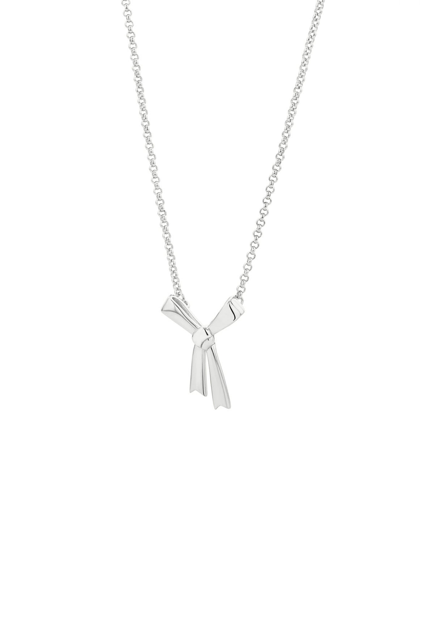 Small Bow Necklace Silver