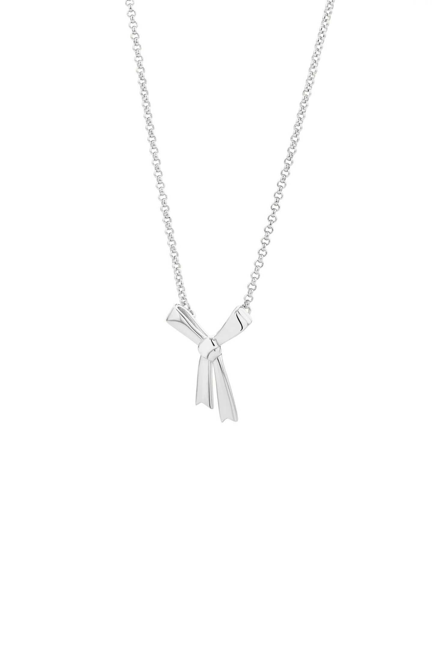 Small Bow Necklace Silver