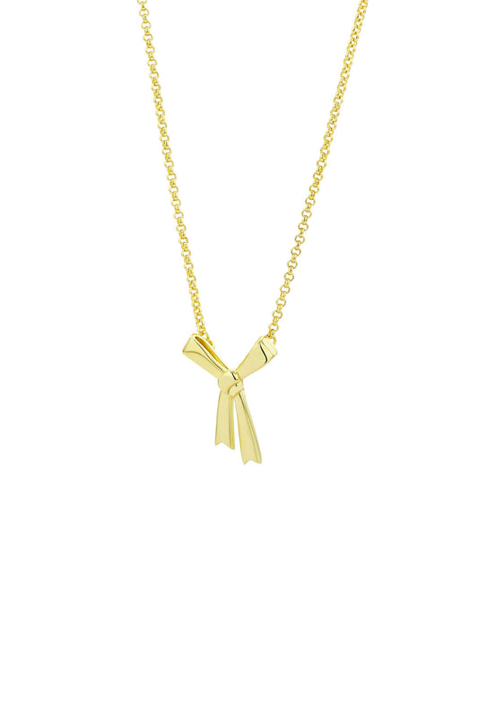Small Bow Necklace Gold