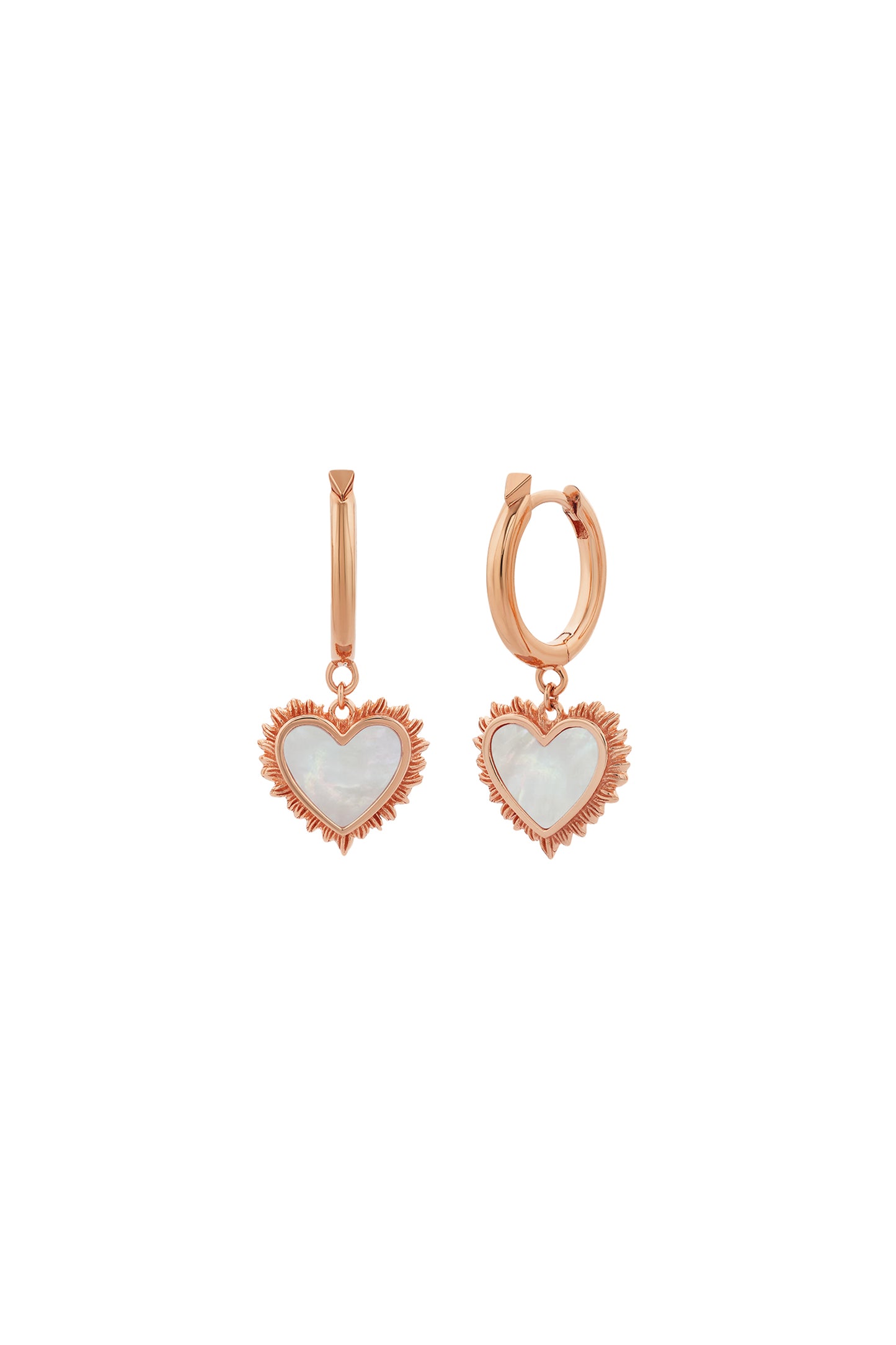 Flaming Mother-of-Pearl Hoops Rose Gold