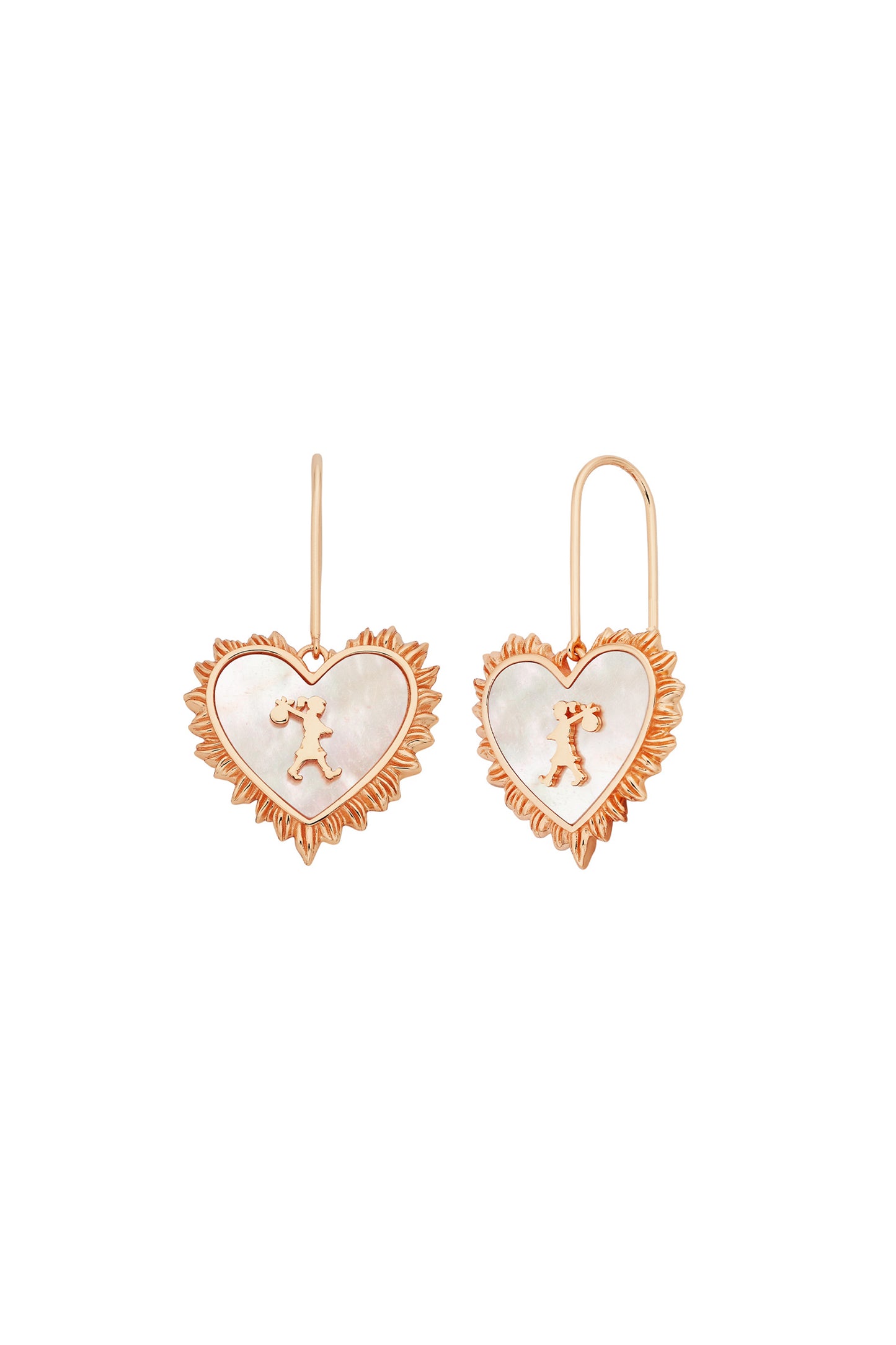 Runaway Flaming Mother-of-Pearl Earrings Rose Gold