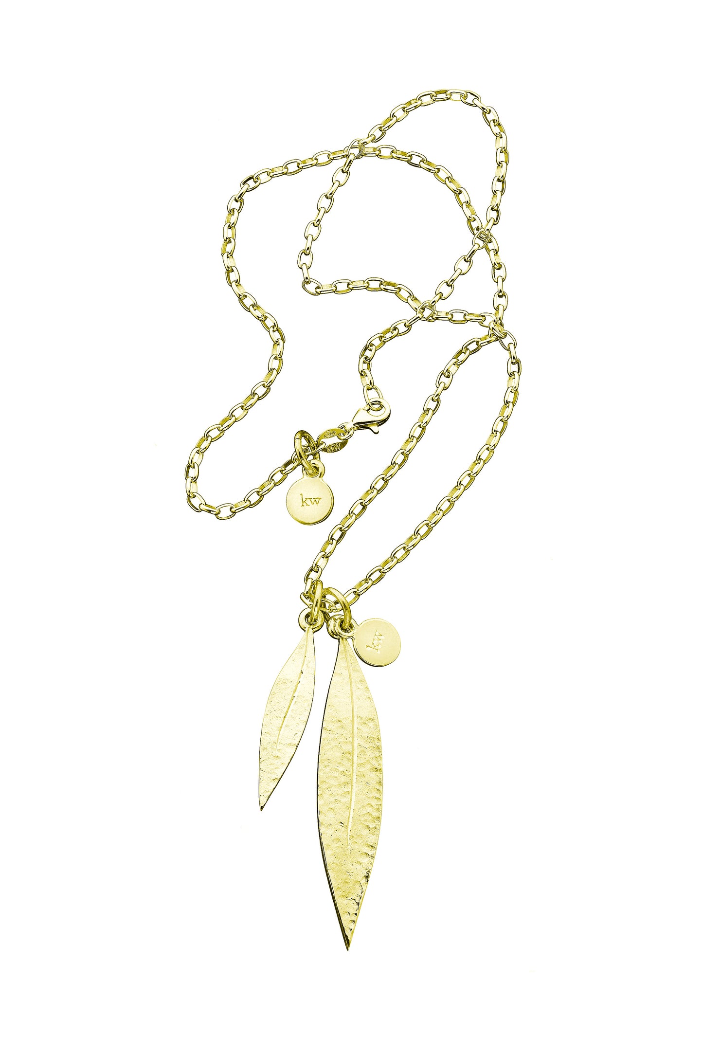 Double Leaf Necklace Gold