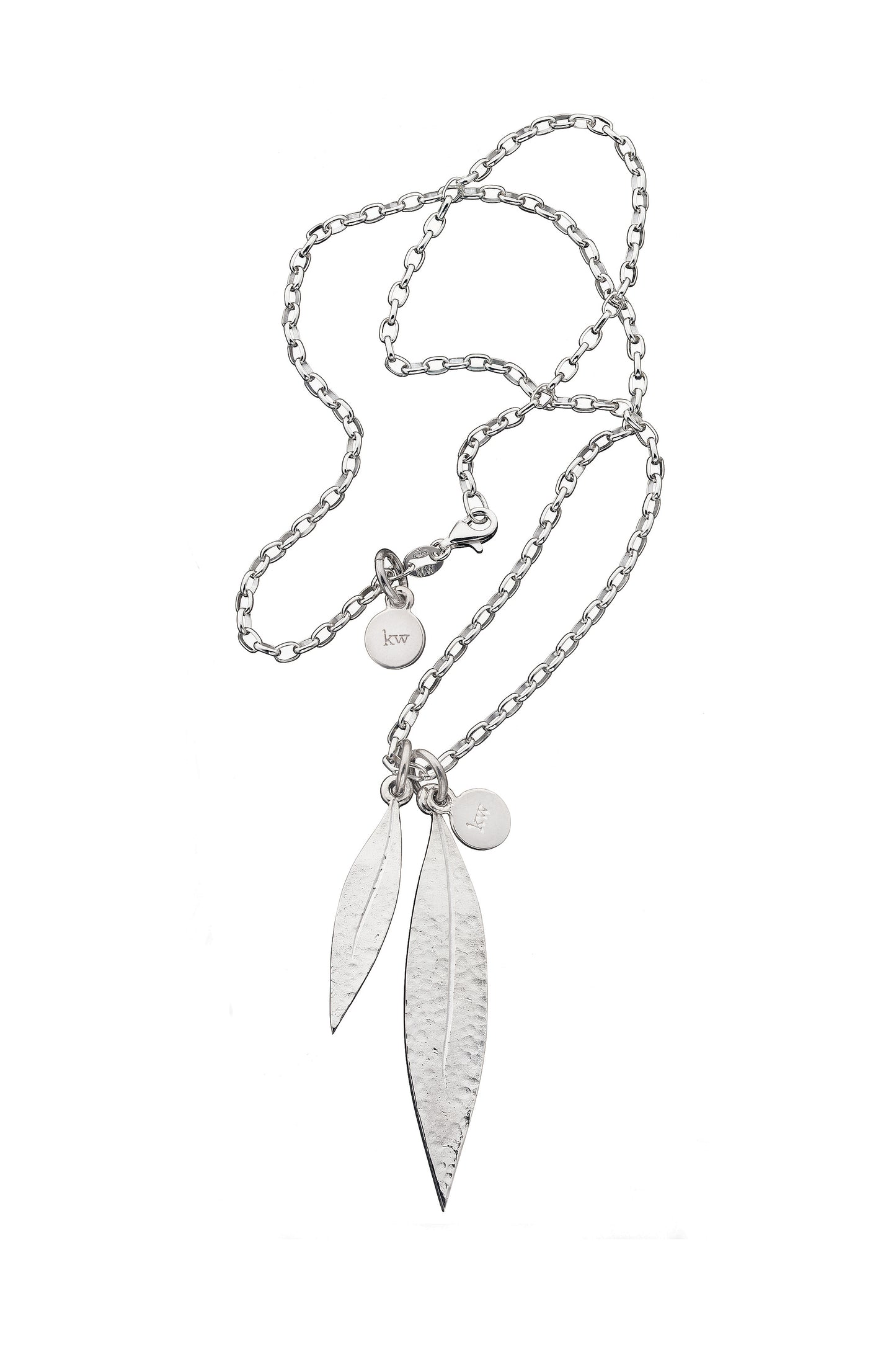 Double Leaf Necklace Silver