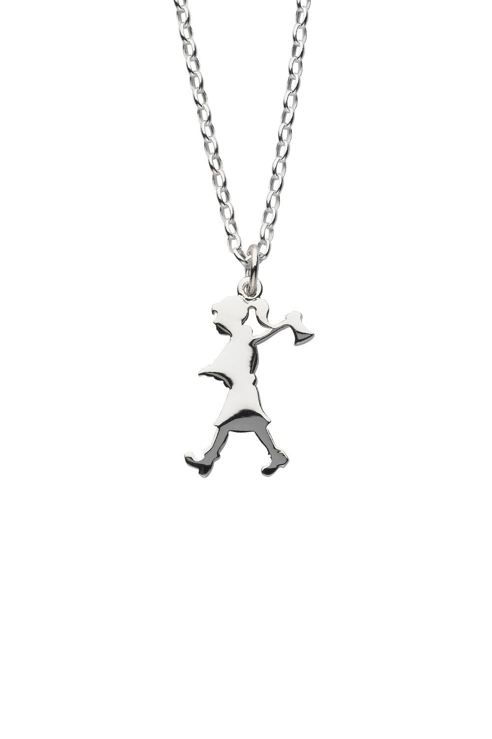 Girl with Axe Pendant Silver