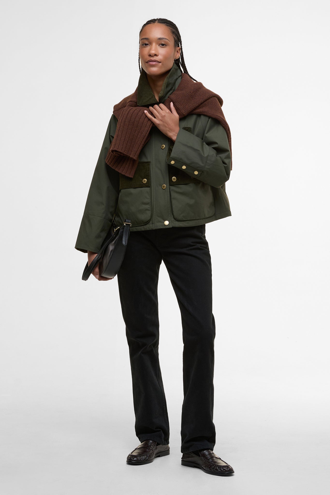 Phoebe Casual Jacket Olive/Brown
