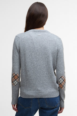 Pendle Knitted Cardigan Grey Marl/Hessian Tartan