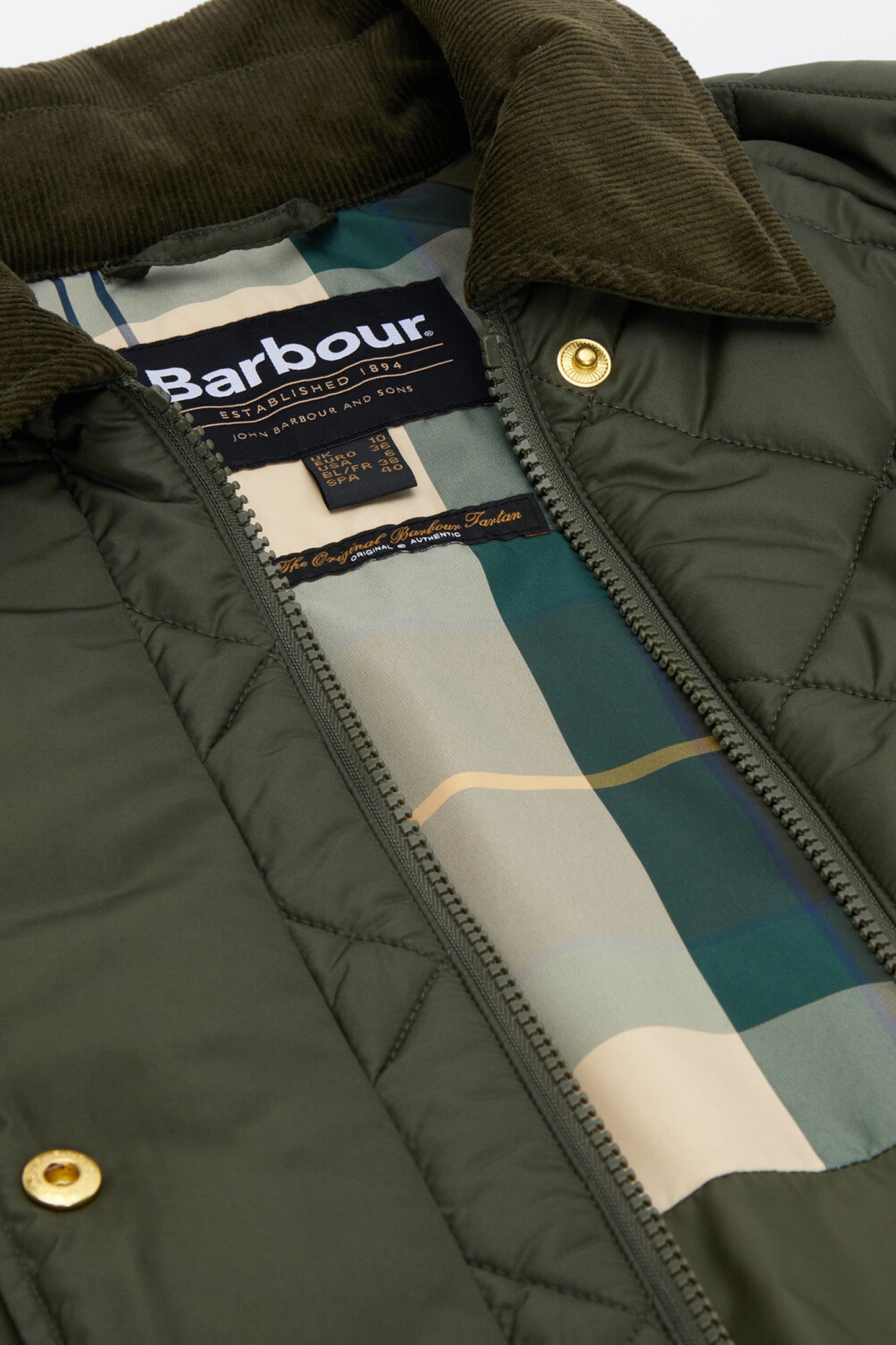 Aldburgh Quilted Jacket Olive/Ancient Tartan