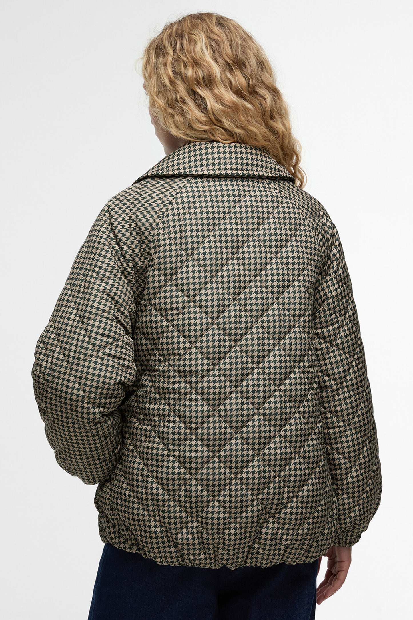 Laoise Check Quilted Jacket Sage Houndstooth/Sand Dune