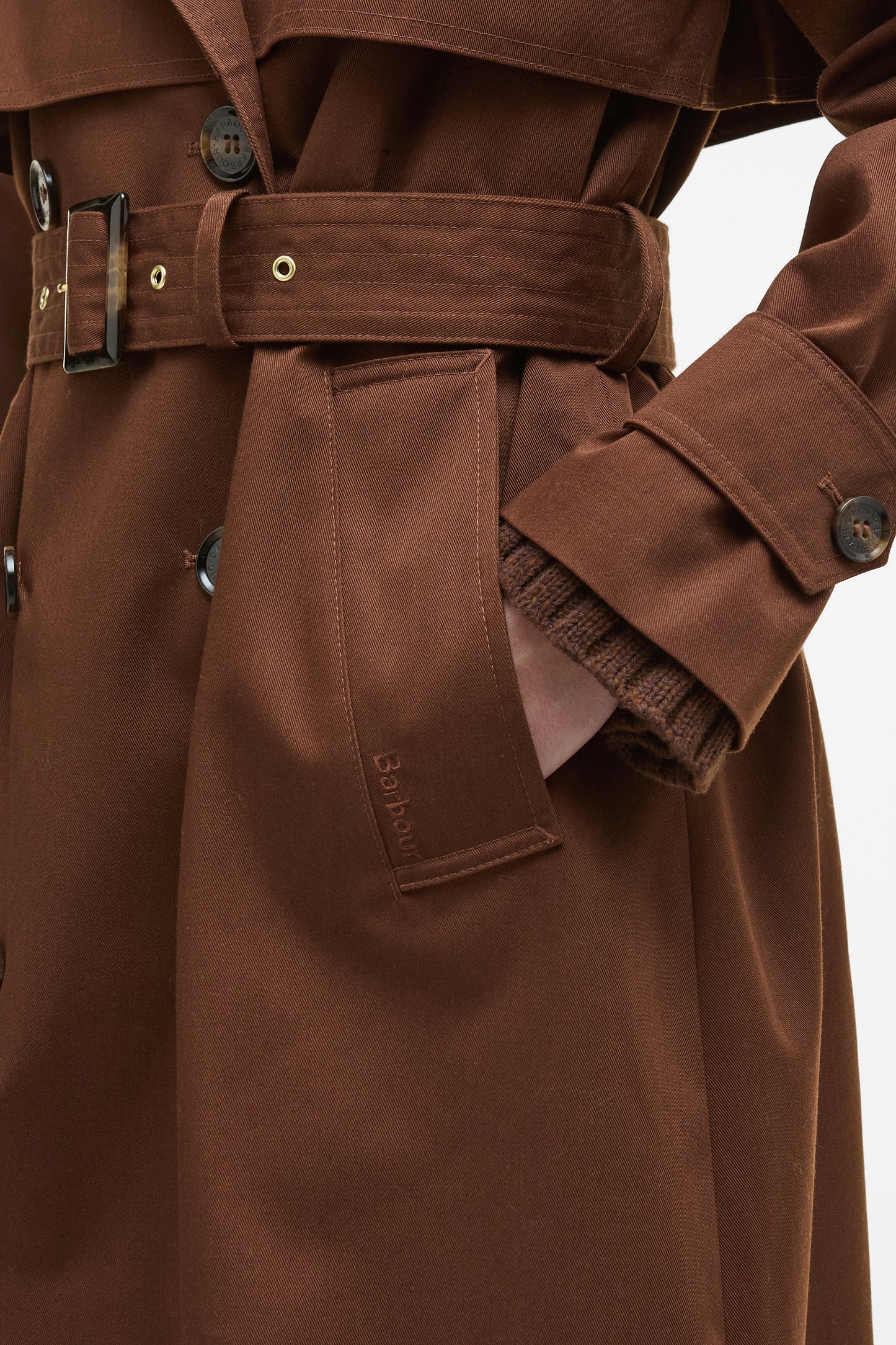 Aoife Trench Showerproof Vicuna/Hessian Tartan