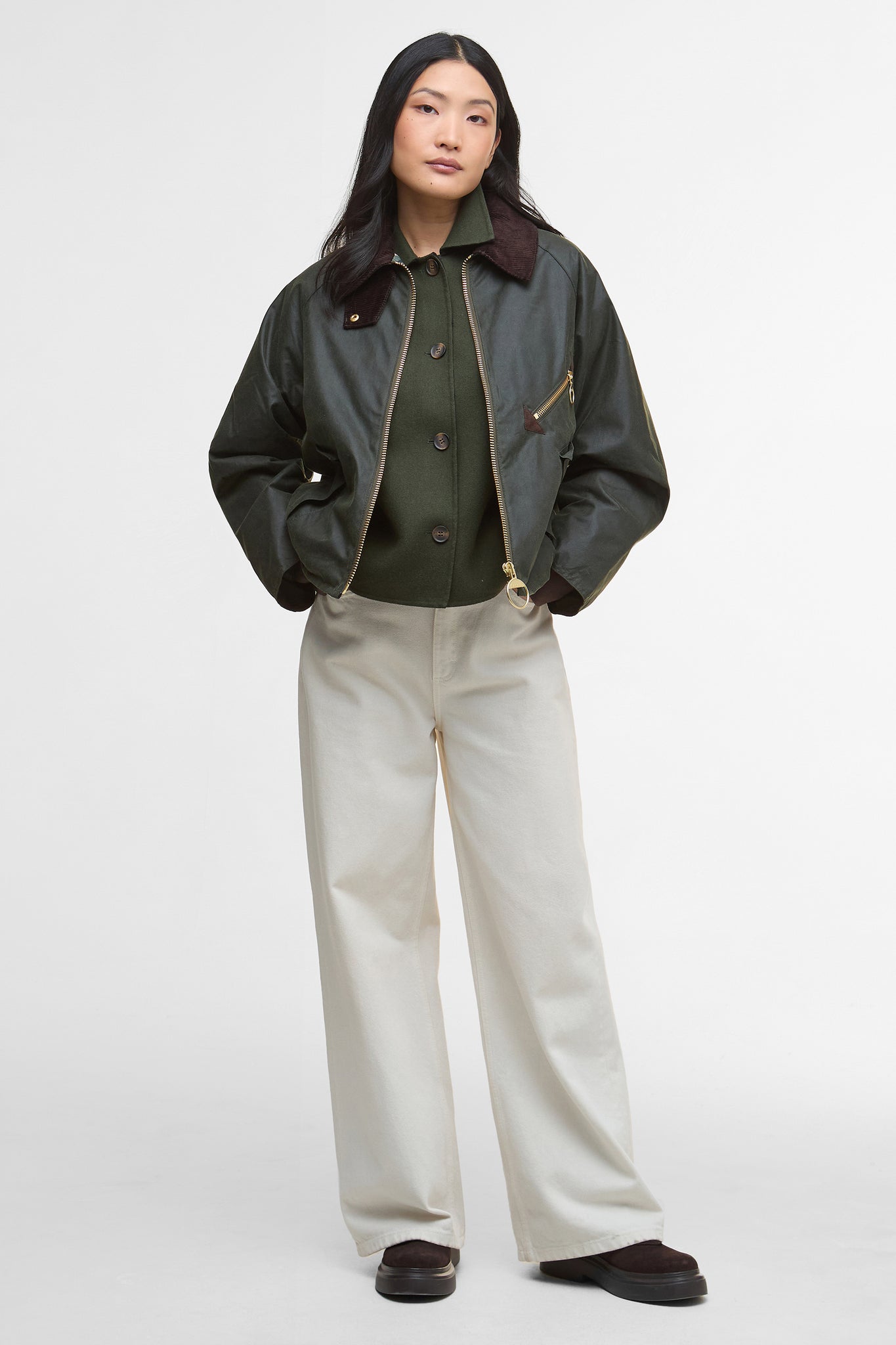 Arlene Wax Jacket Fern/Ancient Tartan