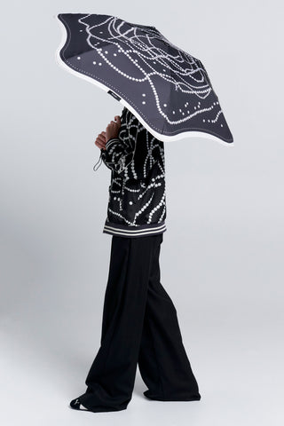 Metro Runaway Pearls Umbrella Black