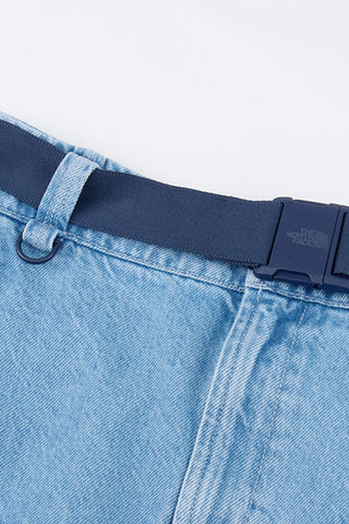 Flared Denim Maxi Skirt Light Indigo Denim Wash