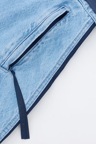 Flared Denim Maxi Skirt Light Indigo Denim Wash