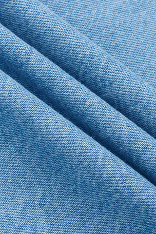 Flared Denim Maxi Skirt Light Indigo Denim Wash
