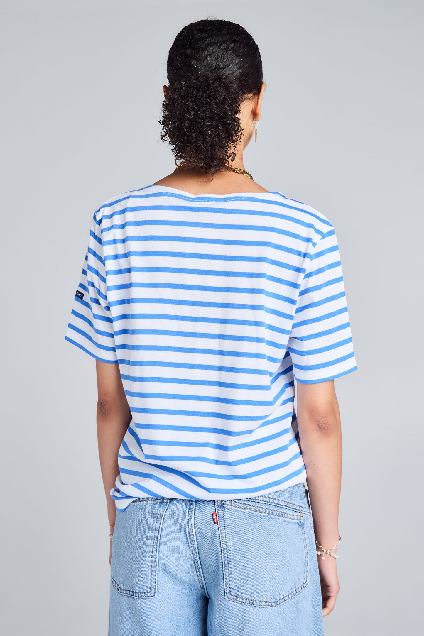 Levant Moderne Short Sleeve Striped Sailor Shirt Neige/Mer