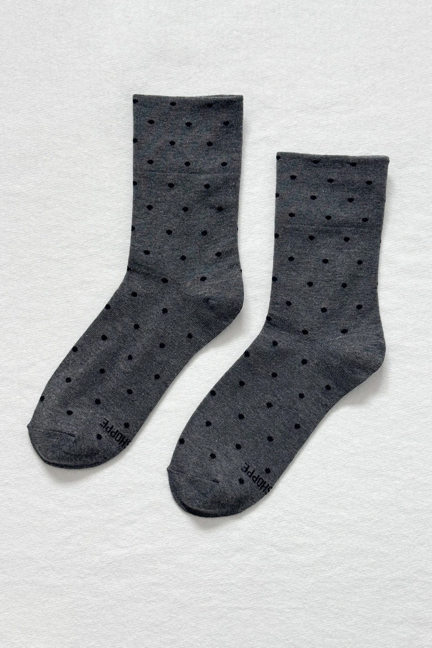 Sneaker Socks Charcoal Polka Dot
