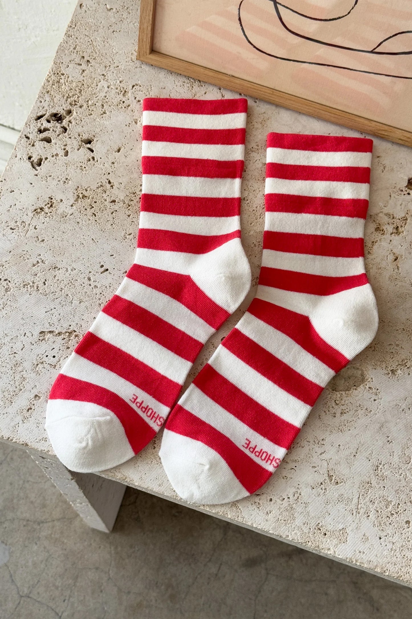 Wally Socks Wide Red Stripe