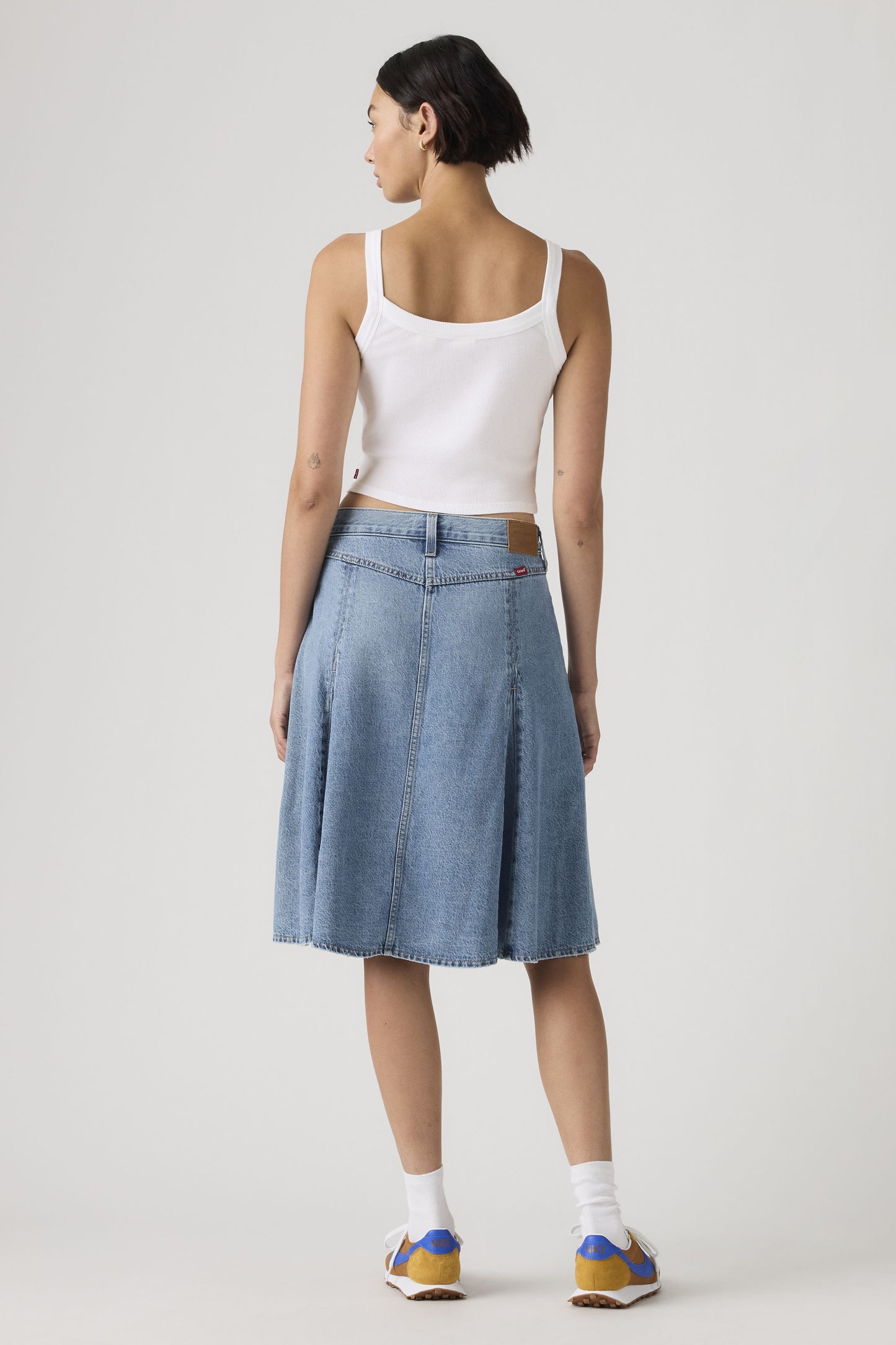 Godet Knee Length Skirt Good Grades Tencel