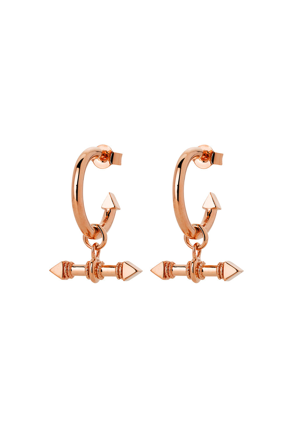 Arrow Fob Earrings Rose Gold