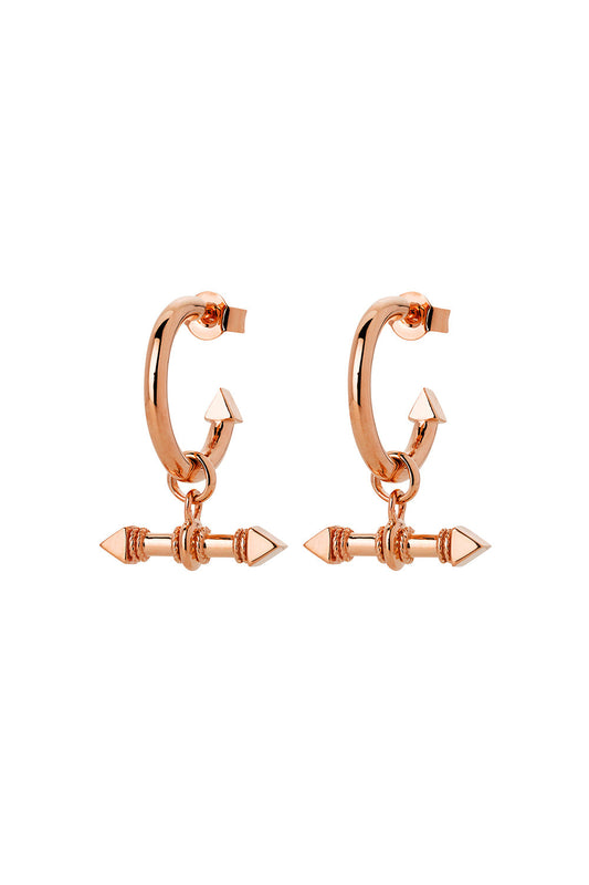 Arrow Fob Earrings Rose Gold