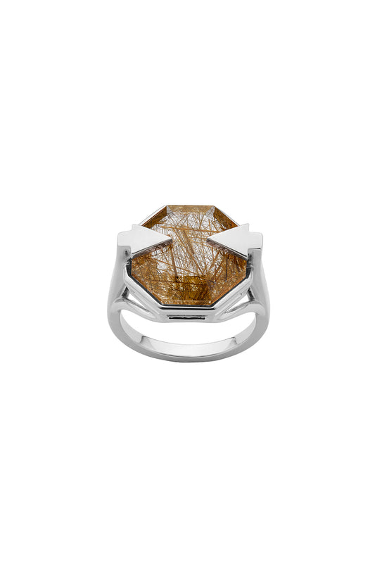 Astrid Ring Rutilated Quartz Silver
