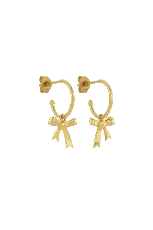 Bow Hoop Earrings Gold
