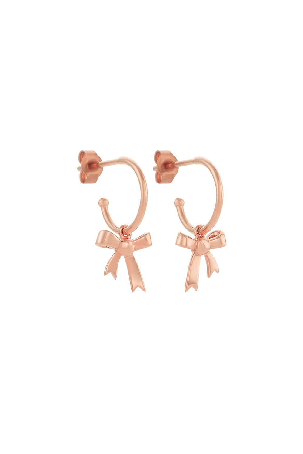 Bow Hoop Earrings Rose Gold