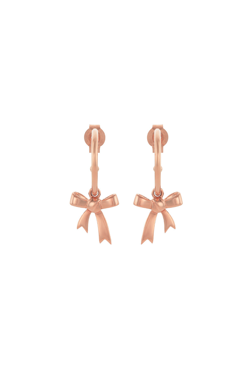 Bow Hoop Earrings Rose Gold