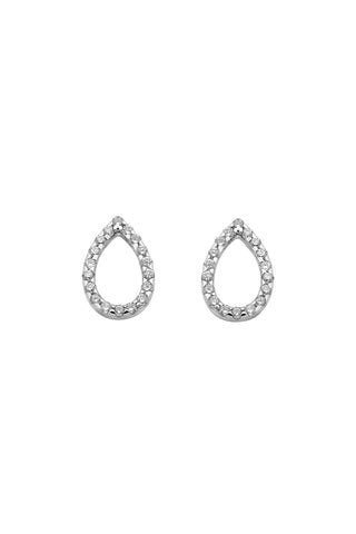 Capsule Diamond Earrings, 9ct White Gold, .24ct Diamond