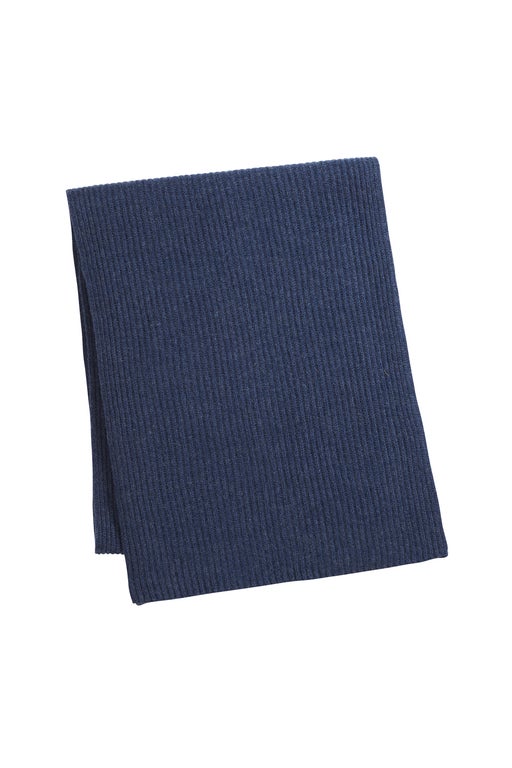 Cashmere Rib Scarf Navy