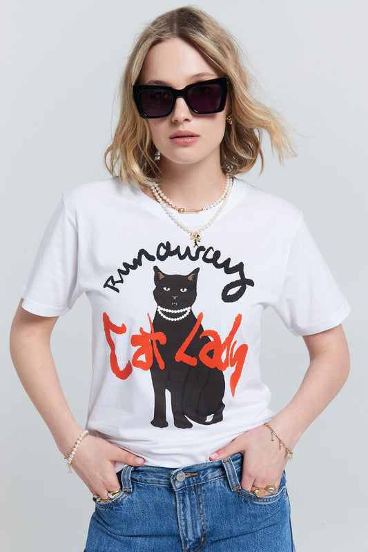 Cat Lady Organic Cotton T-Shirt White