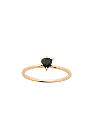 Cupid's Heart Mini Ring Gold Onyx